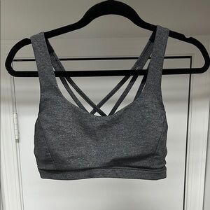 Gray Women's Strappy Sports Bra